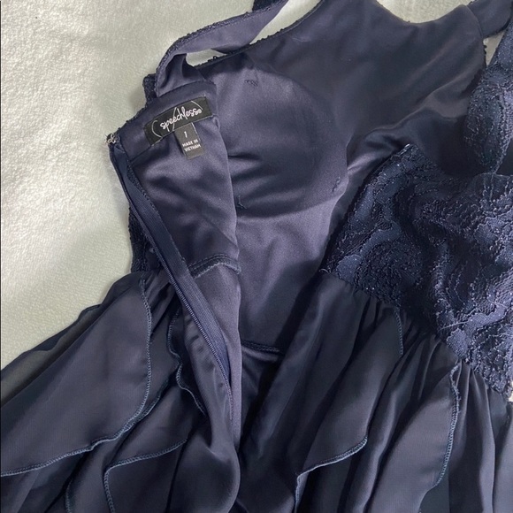 Macy’s Speechless Navy Blue Glitter Flowy Formal Dress - Picture 6 of 6